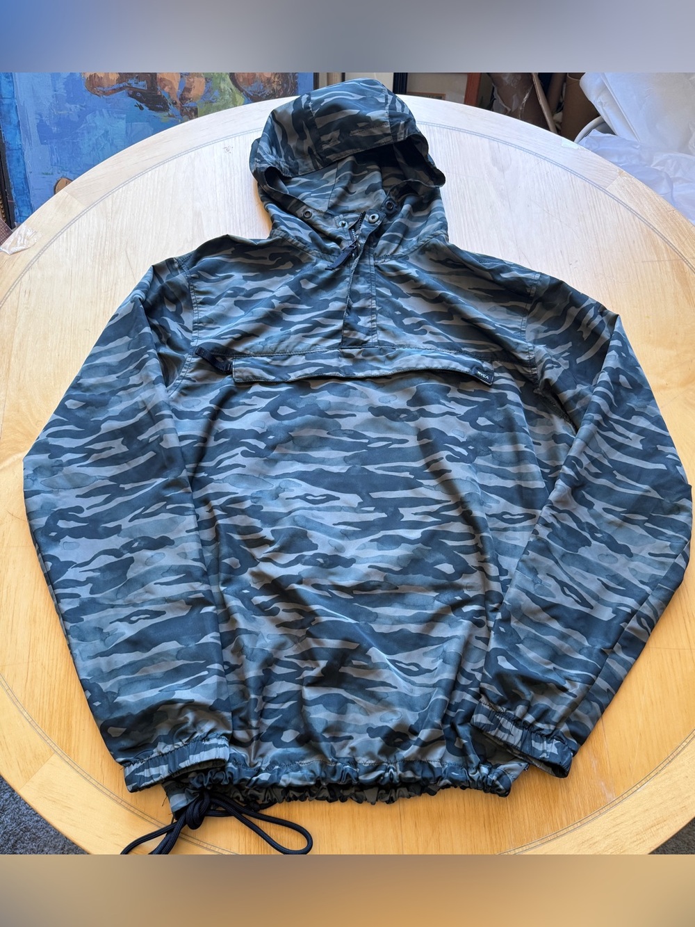 RVCA Camo Anorak Windbreaker Jacket Mens Medium Hooded Pullover Packable